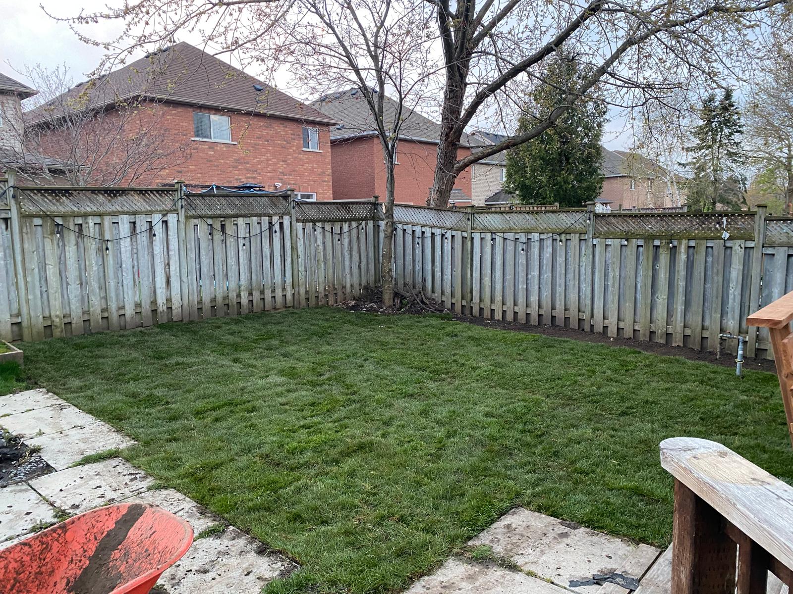 Sod installation completed