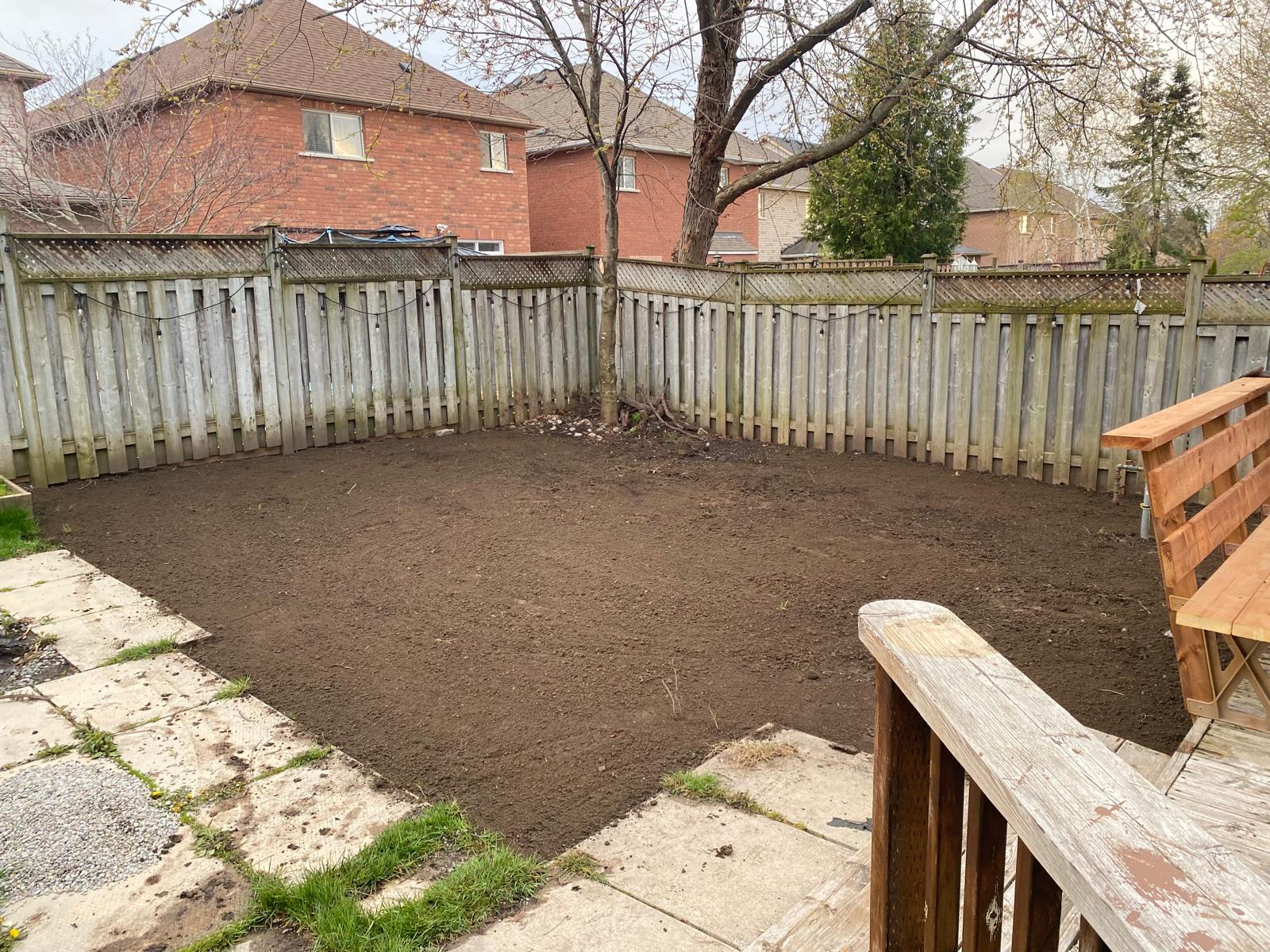 Grading before sod installation