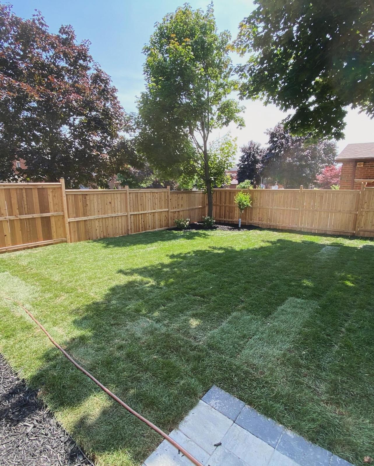Fence and sod installation